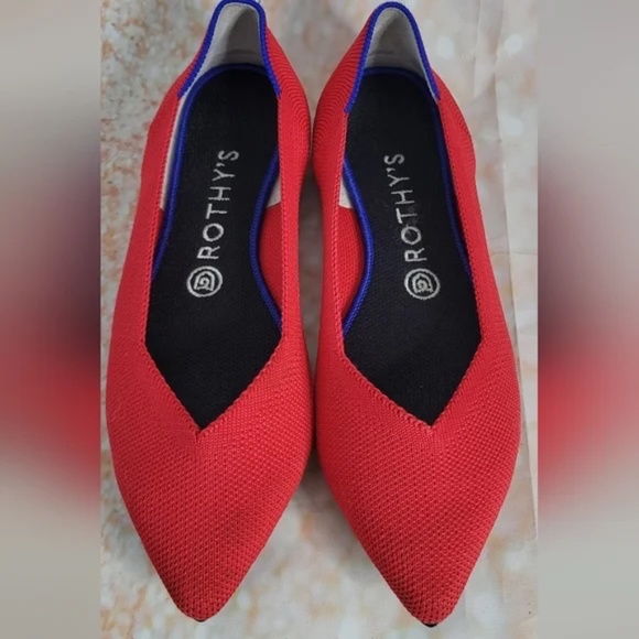 Rothy's The Point Chilli Red Woman 8 Flats - Picture 4 of 9